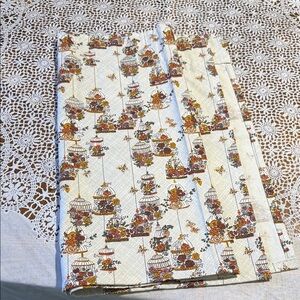 Vintage Birdcage Patterned Fabric curtain handmade